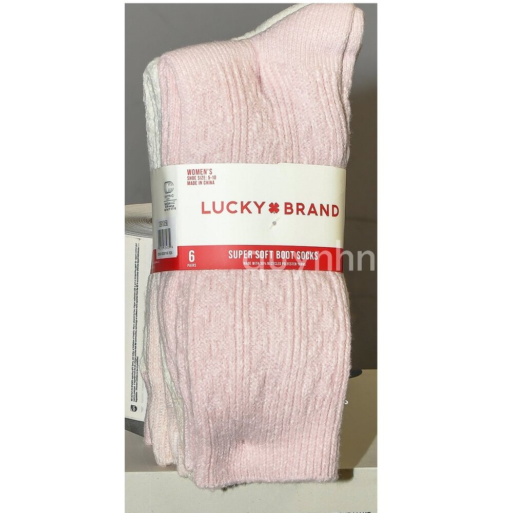 Lucky Brand Socks Women's Super Soft Boot Socks 6 Pairs Size 5-10 New